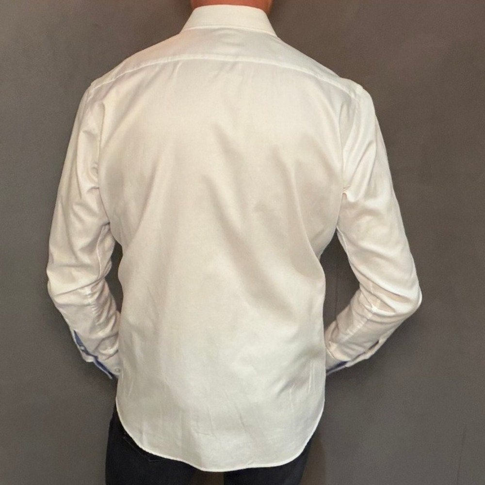 Hugo Boss Men's Dress Shirt Regular Fit White Organic Cotton Size 39 / 15.5 - Picture 2 of 11